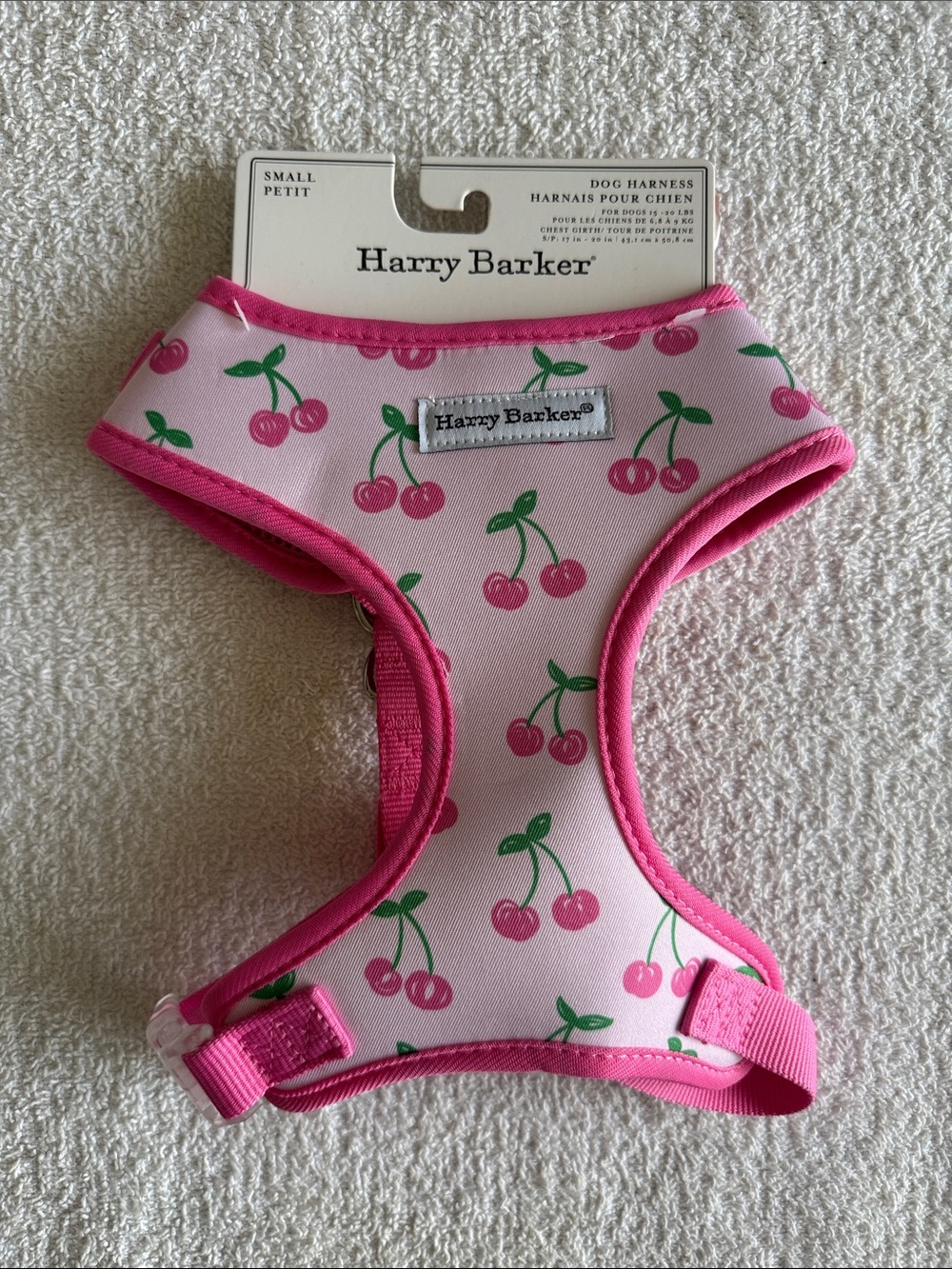 Harry Barker Pink Cherry Dog Harness